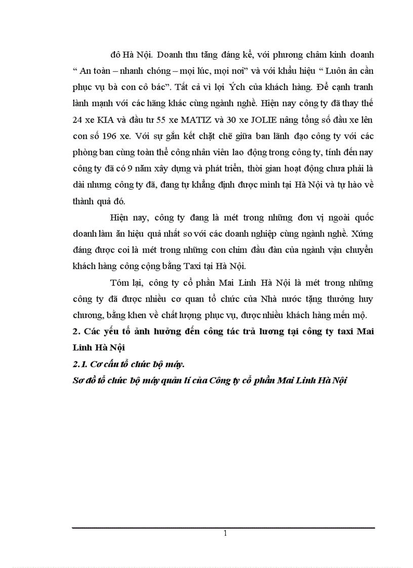 image for page Hoàn thiện hình thức trả lương tại công ty taxi Mai Linh Hà Nội