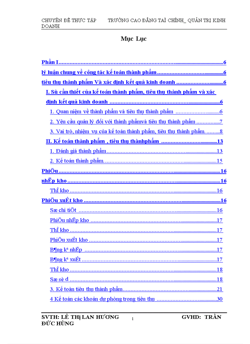 Kế toán thành phẩm tiêu tiêu thụ thành phẩm và xác định kết quả kinh doanh ở công ty sản xuất bao bì và hàng xuất khẩu 1