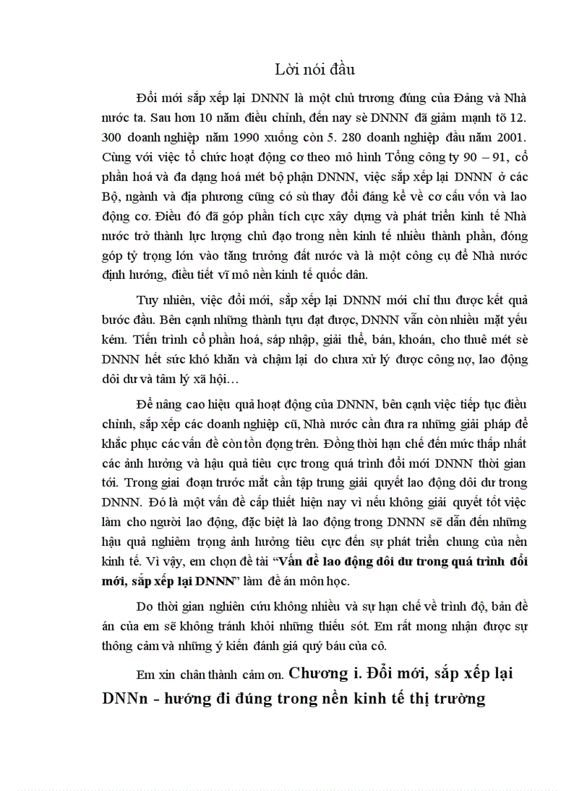 image for page Vấn đề lao động dôi dư trong quá trình đổi mới sắp xếp lại DNNN