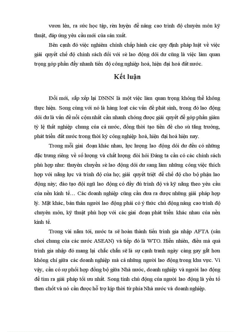 image for page Vấn đề lao động dôi dư trong quá trình đổi mới sắp xếp lại DNNN