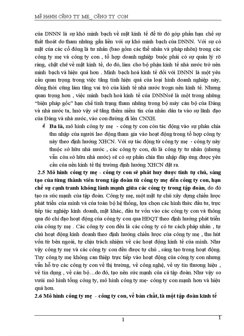 image for page Chuyển DNNN sang mô hình công ty mẹ công ty con nhằm nâng cao hiệu quả hoạt động sản xuất kinh doanh của các doanh nghiệp nhà nước
