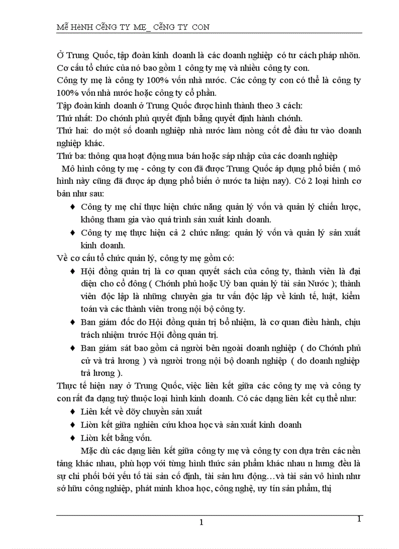 image for page Chuyển DNNN sang mô hình công ty mẹ công ty con nhằm nâng cao hiệu quả hoạt động sản xuất kinh doanh của các doanh nghiệp nhà nước
