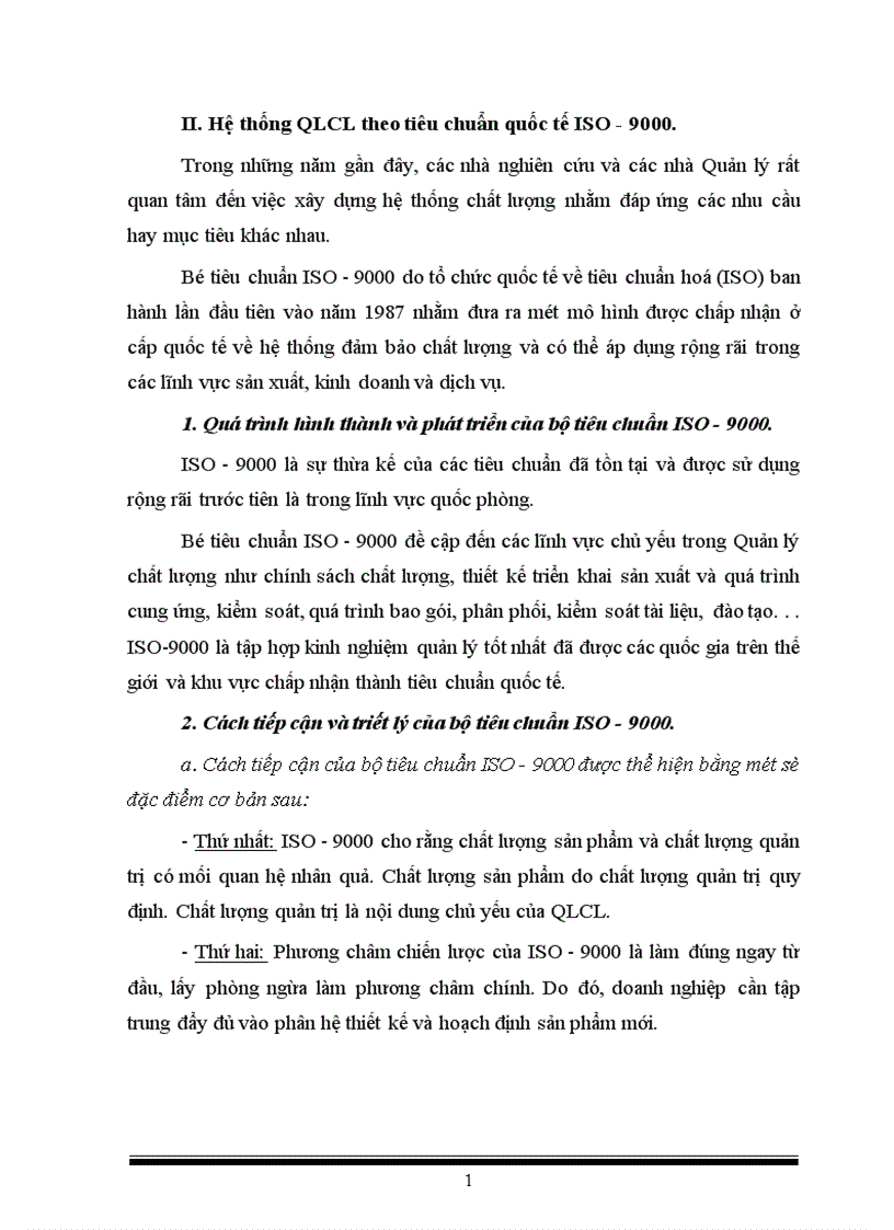 Hệ thống QLCL theo tiêu chuân ISO 9000 và việc áp dụng nó vào trong các doanh nghiệp Việt Nam 1