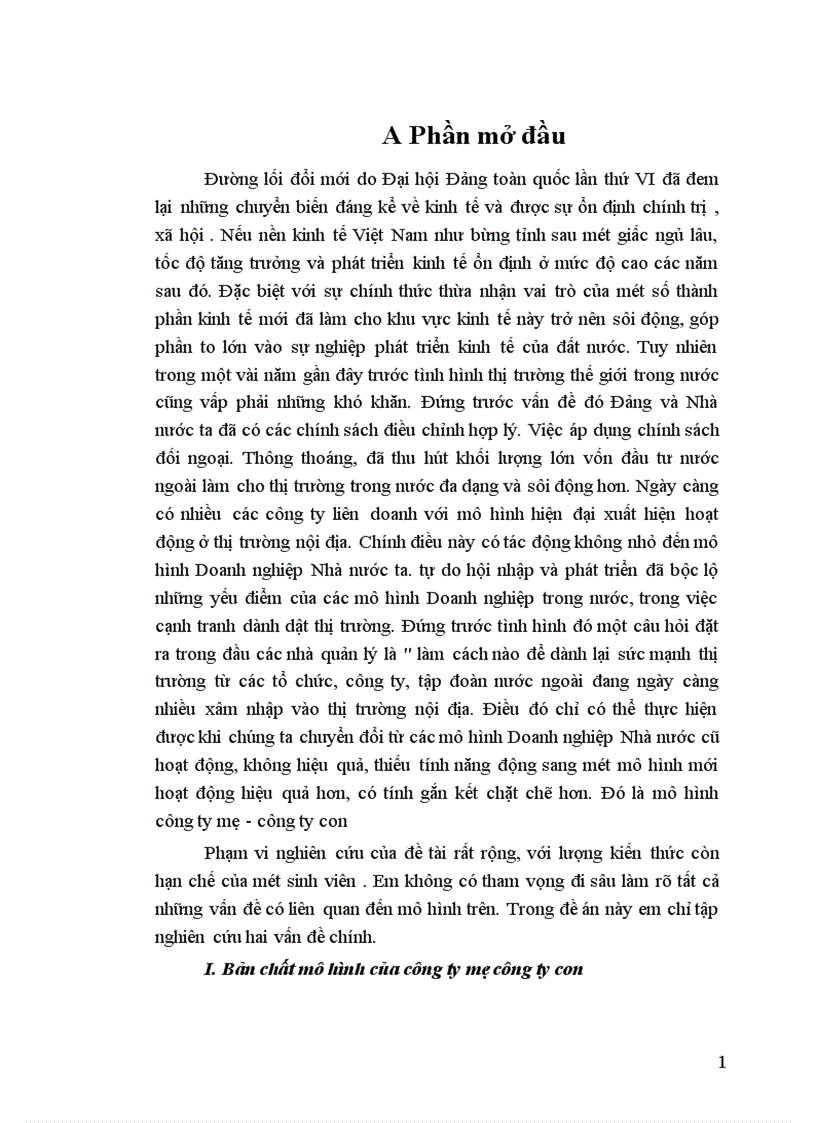 image for page Ưu điểm và hạn chế của mô hình công ty mẹ công ty con