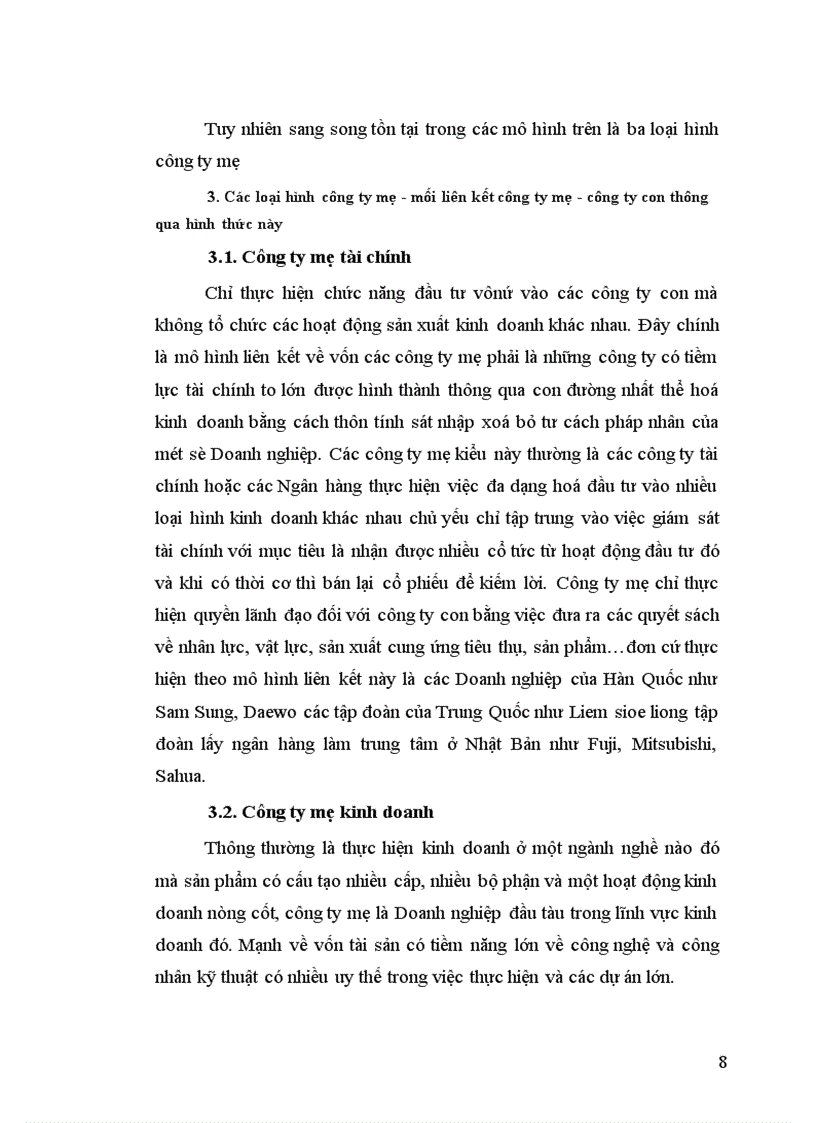 image for page Ưu điểm và hạn chế của mô hình công ty mẹ công ty con