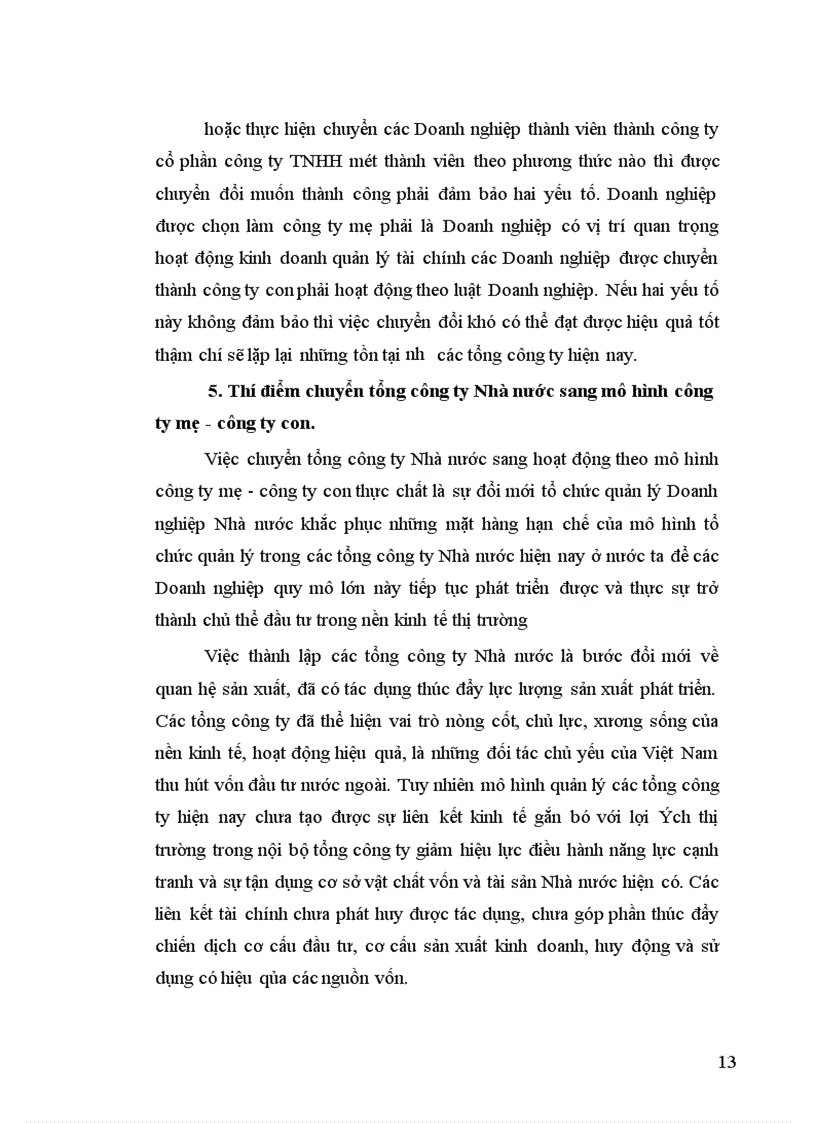 image for page Ưu điểm và hạn chế của mô hình công ty mẹ công ty con