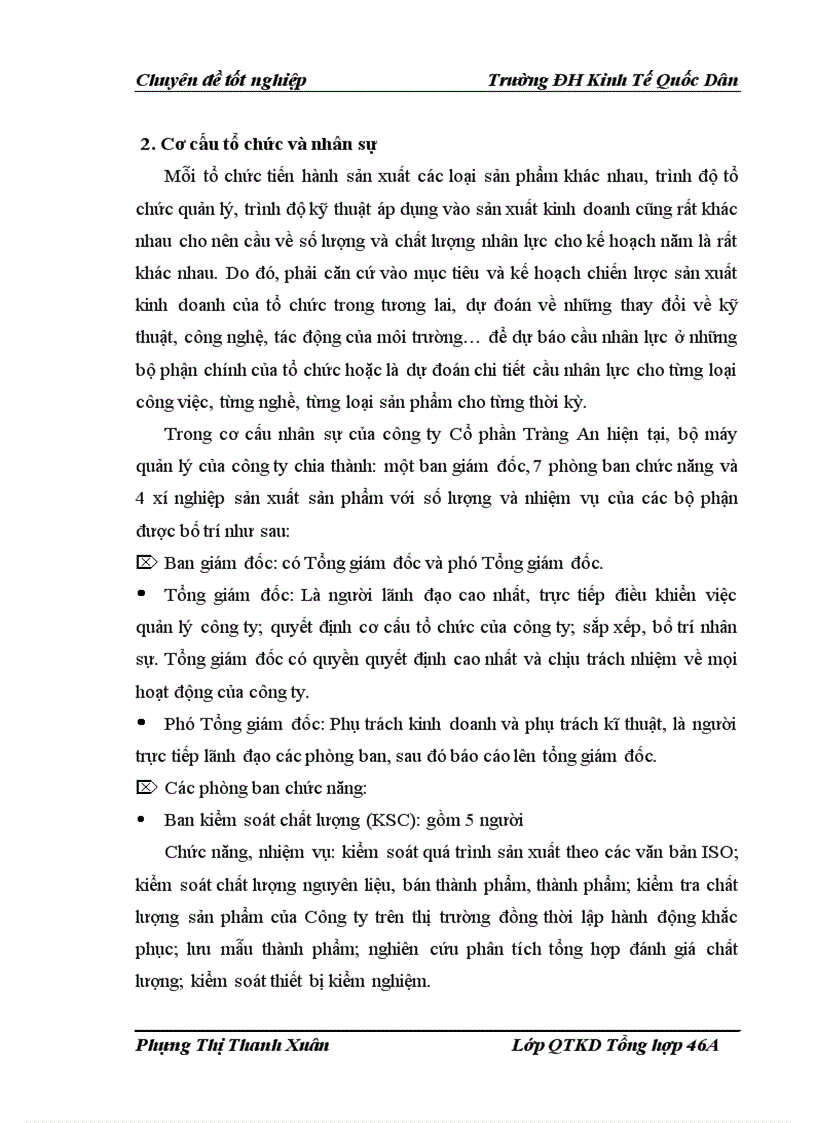 image for page Xây dựng tổ chức thực hiện kế hoạch và chương trình sản xuất của Công ty Cổ phần Tràng An 1