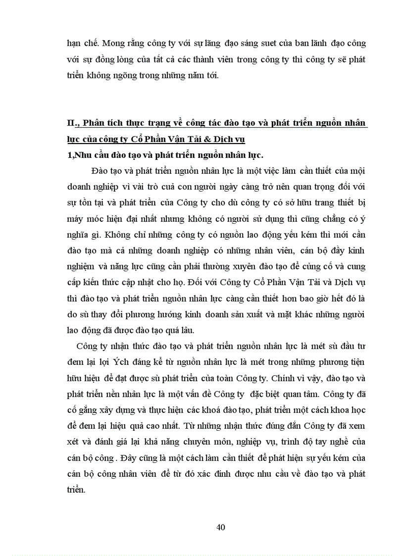 image for page Thực trạng công tác đào tạo và phát triển nguồn nhân lực ở công ty Cổ Phần Vận Tải và Dịch Vụ