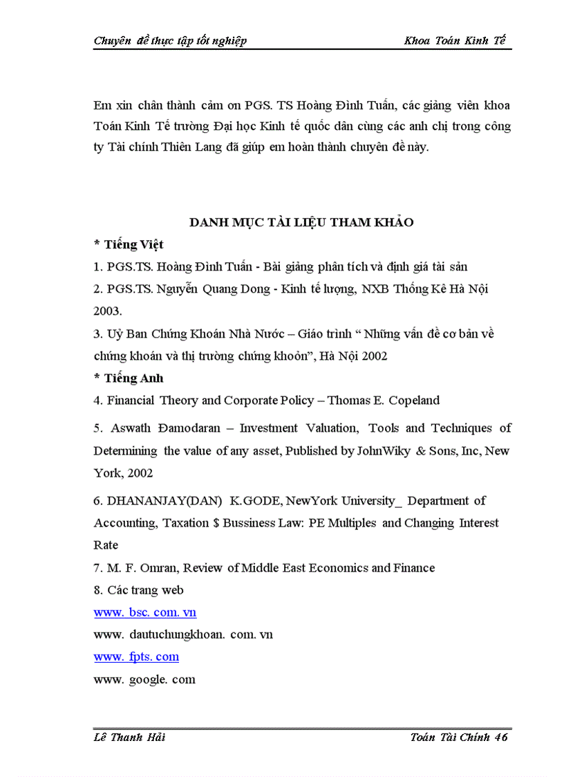 image for page Sử dụng một số hệ số tài chính trong định giá cổ phiếu trên thị trường chứng khoán Việt Nam 1