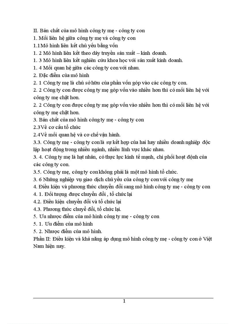 image for page Phân tích điều kiện áp dụng mô hình công ty mẹ công ty con ở Việt Nam hiện nay