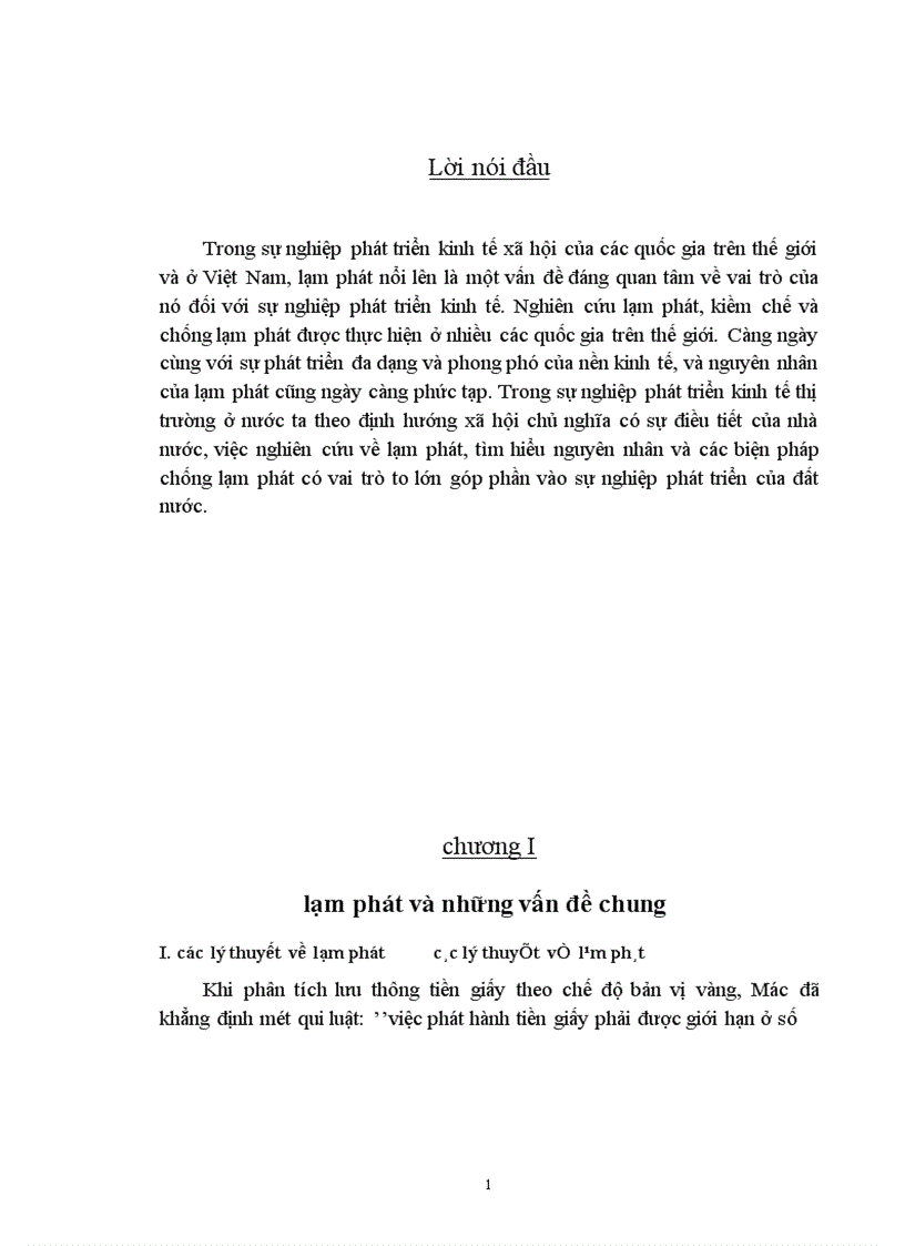lạm phát ở việt nam thực trạng và đặc trưng 1