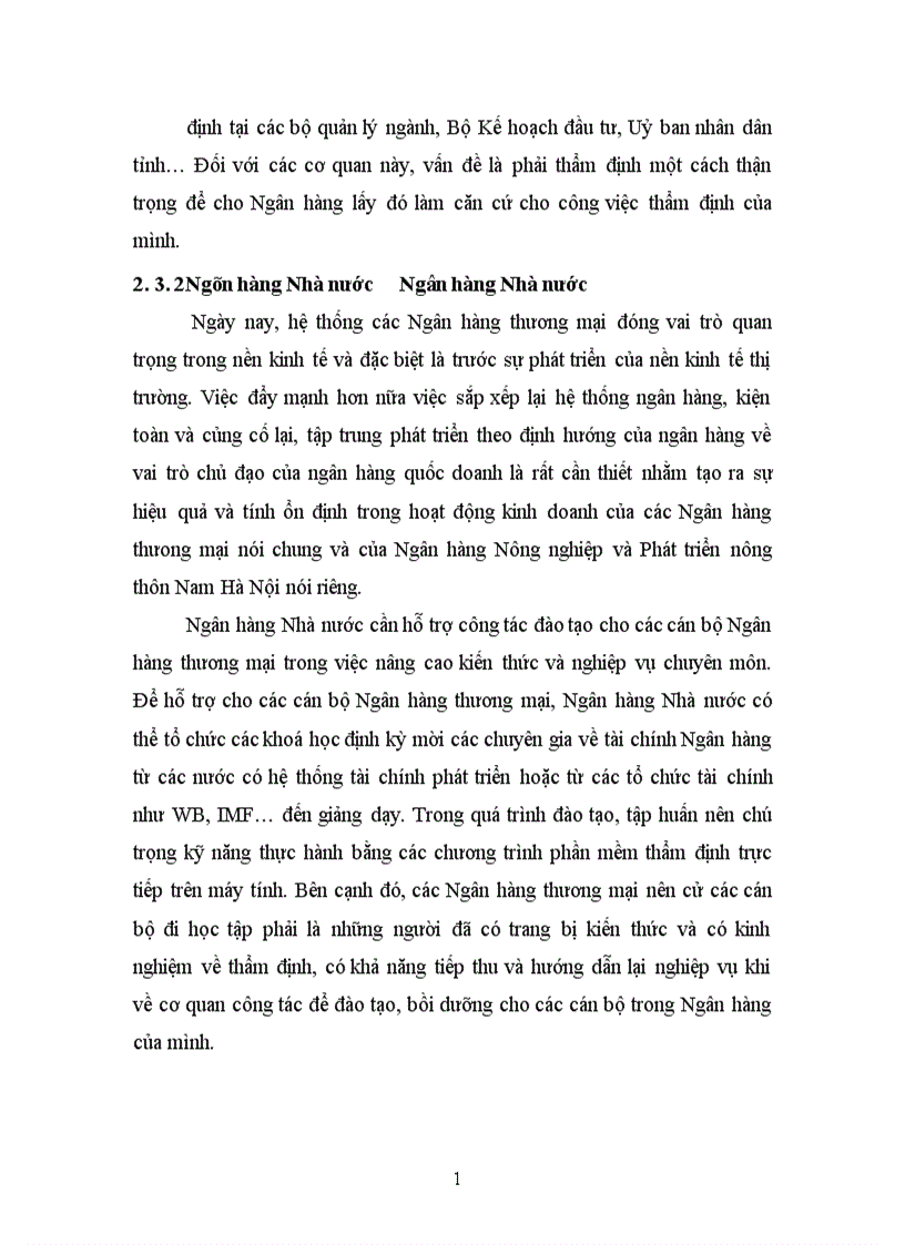 image for page Hoạt động thẩm định và giải pháp nâng cao hiệu quả thẩm định tại Chi nhánh Ngân hàng Nông nghiệp và Phát triển nông thôn Nam Hà Nội