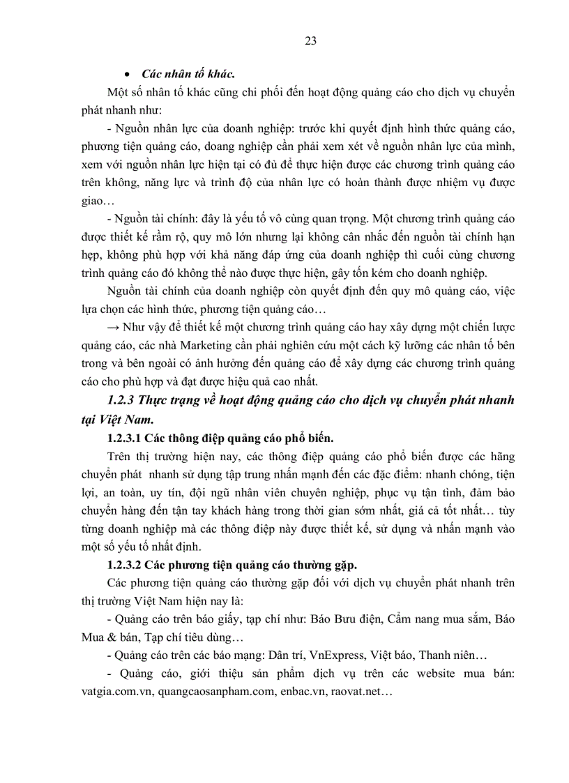 image for page Các giải pháp hoàn thiện hoạt động quảng cáo cho dịch vụ chuyển phát nhanh của công ty tnhh thương mại và dịch vụ hàng hóa con thoi