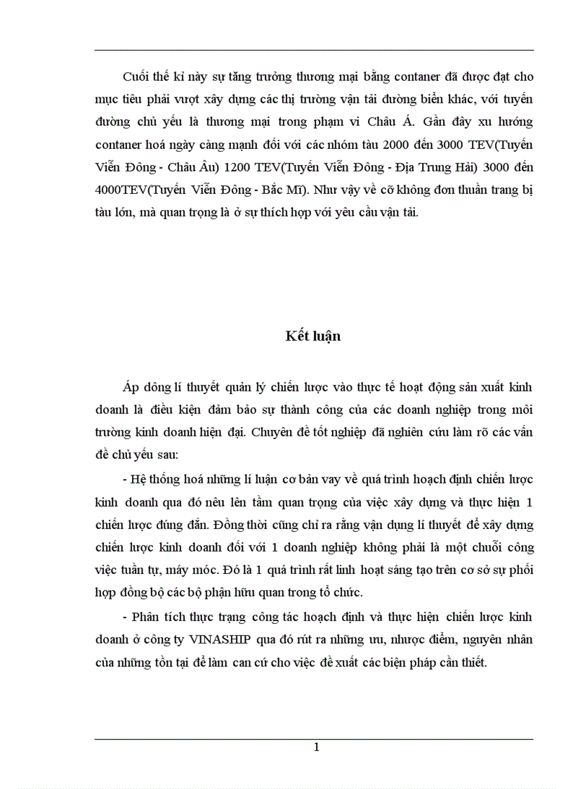 image for page Hoàn thiện công tác hoạch định chiến lược kinh doanh ở Công ty vận tải biển III VINASHIP 1
