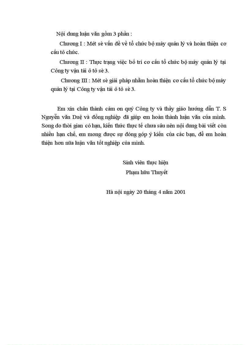image for page Một số giải pháp nhằm hoàn thiện bộ máy tổ chức bộ máy quản lý tại Công ty vận tải ô tô số 3