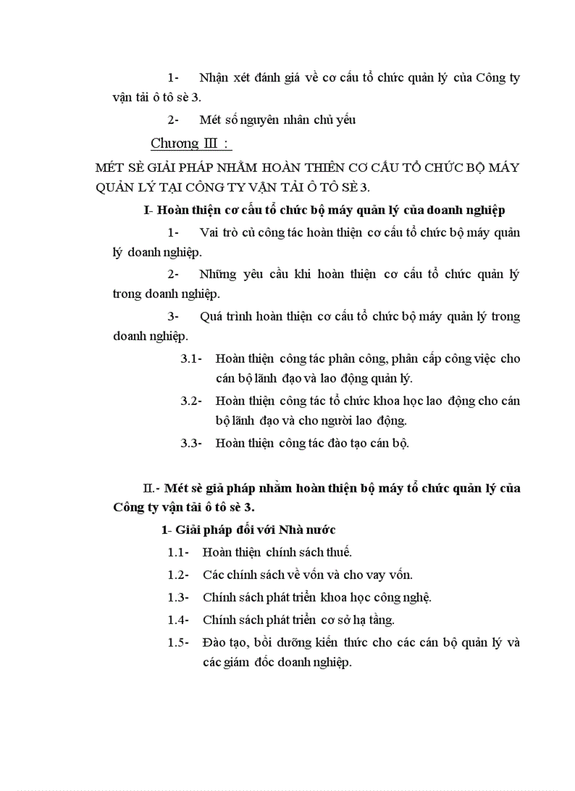 image for page Một số giải pháp nhằm hoàn thiện bộ máy tổ chức bộ máy quản lý tại Công ty vận tải ô tô số 3