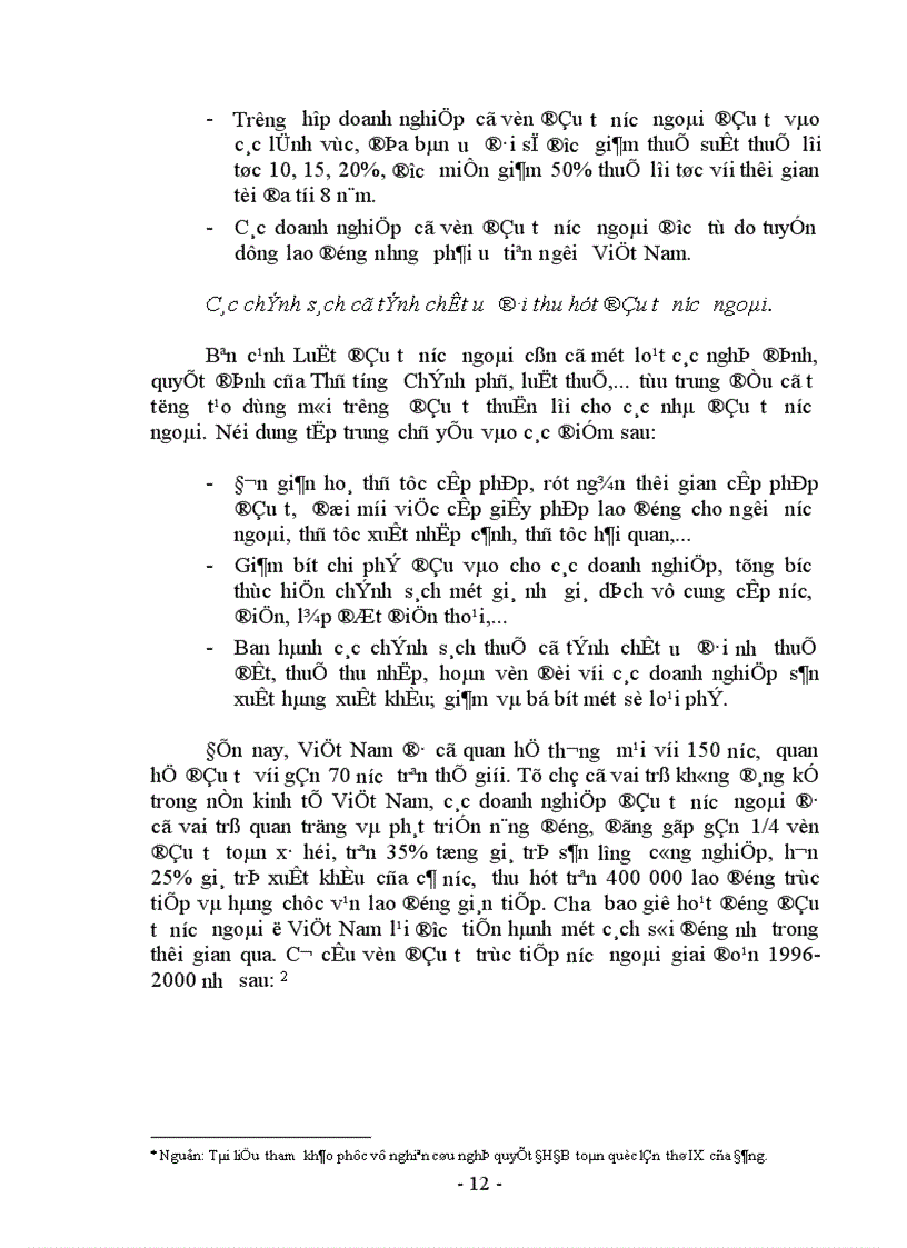 image for page Những biện pháp cơ bản đảm bảo vốn FDI và ODA cho phát triển kinh tế Việt Nam giai đoạn 2001 2005