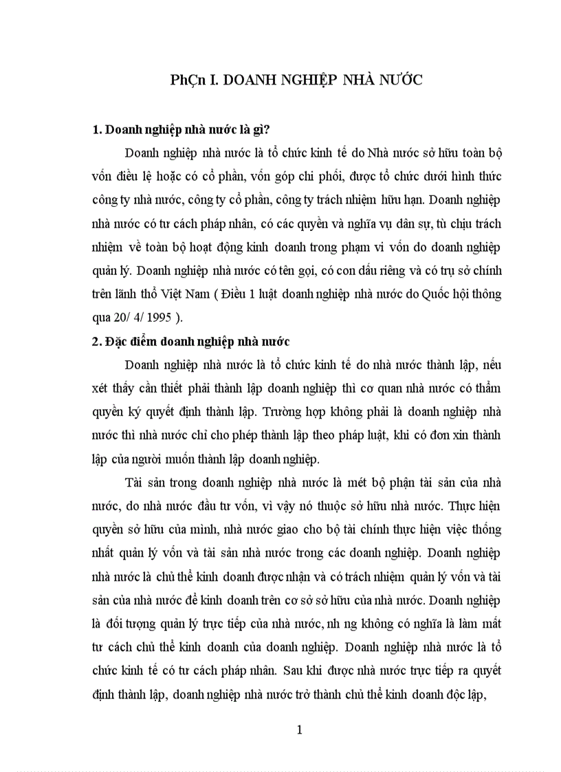 image for page Tình hình tổ chức và tài chính hiện nay của một doanh nghiệp nhà nước