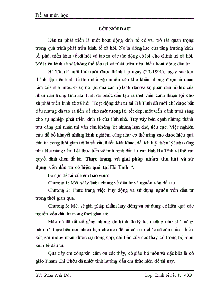 image for page Thực trạng và giải pháp nhằm thu hút và sử dụng vốn đầu tư có hiệu quả tại Hà Tĩnh 1