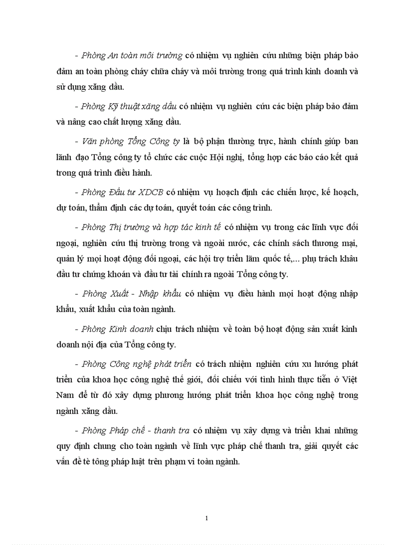 image for page Phân tích các hoạt động kinh doanh của Tổng công ty xăng dầu 1