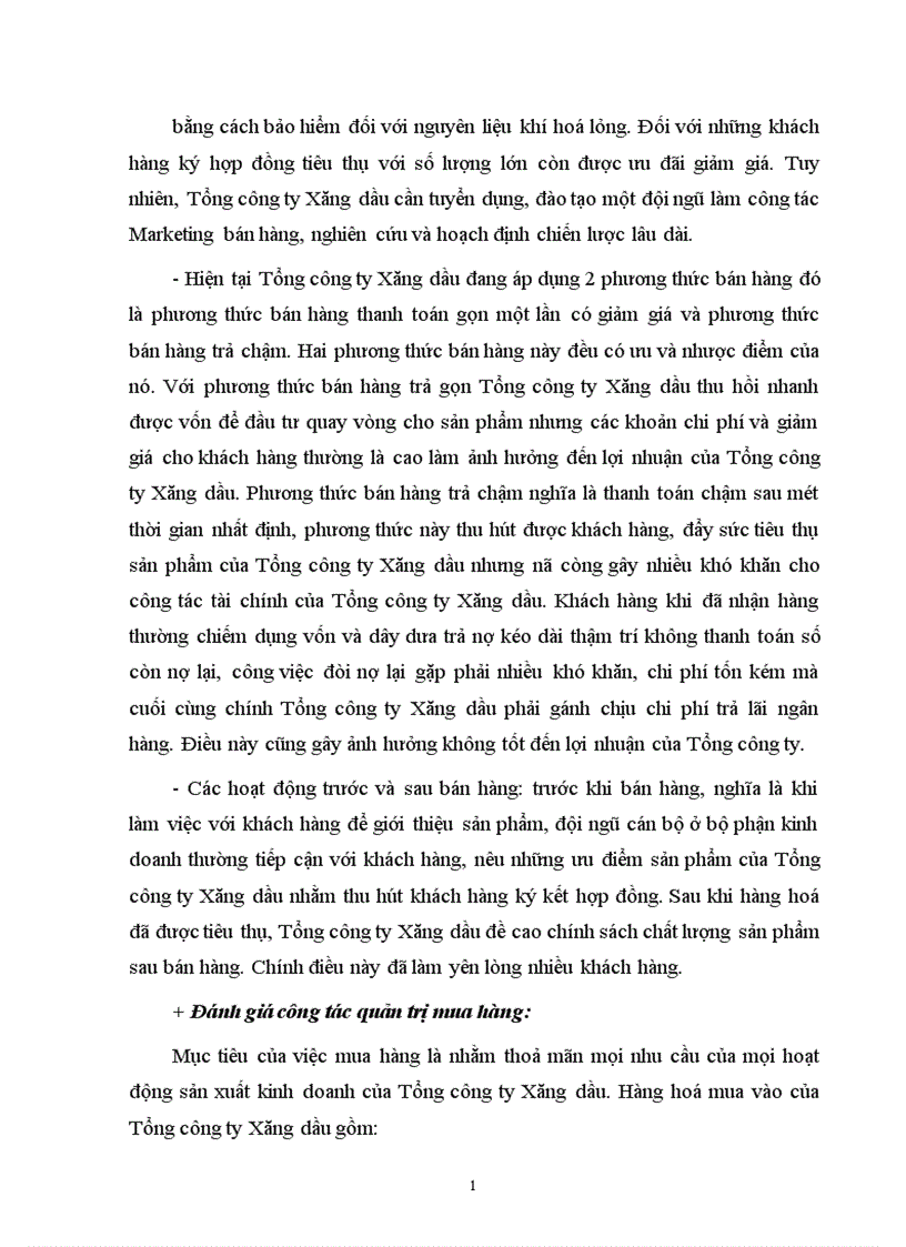 image for page Phân tích các hoạt động kinh doanh của Tổng công ty xăng dầu 1