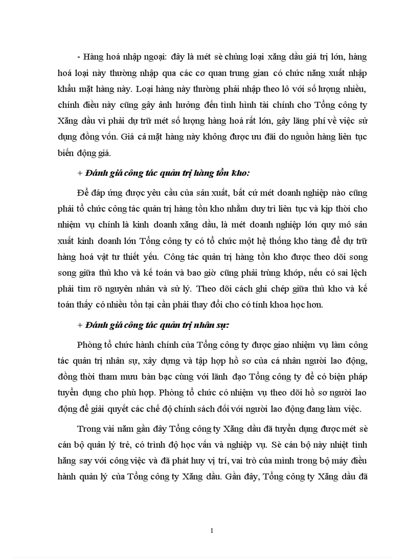 image for page Phân tích các hoạt động kinh doanh của Tổng công ty xăng dầu 1