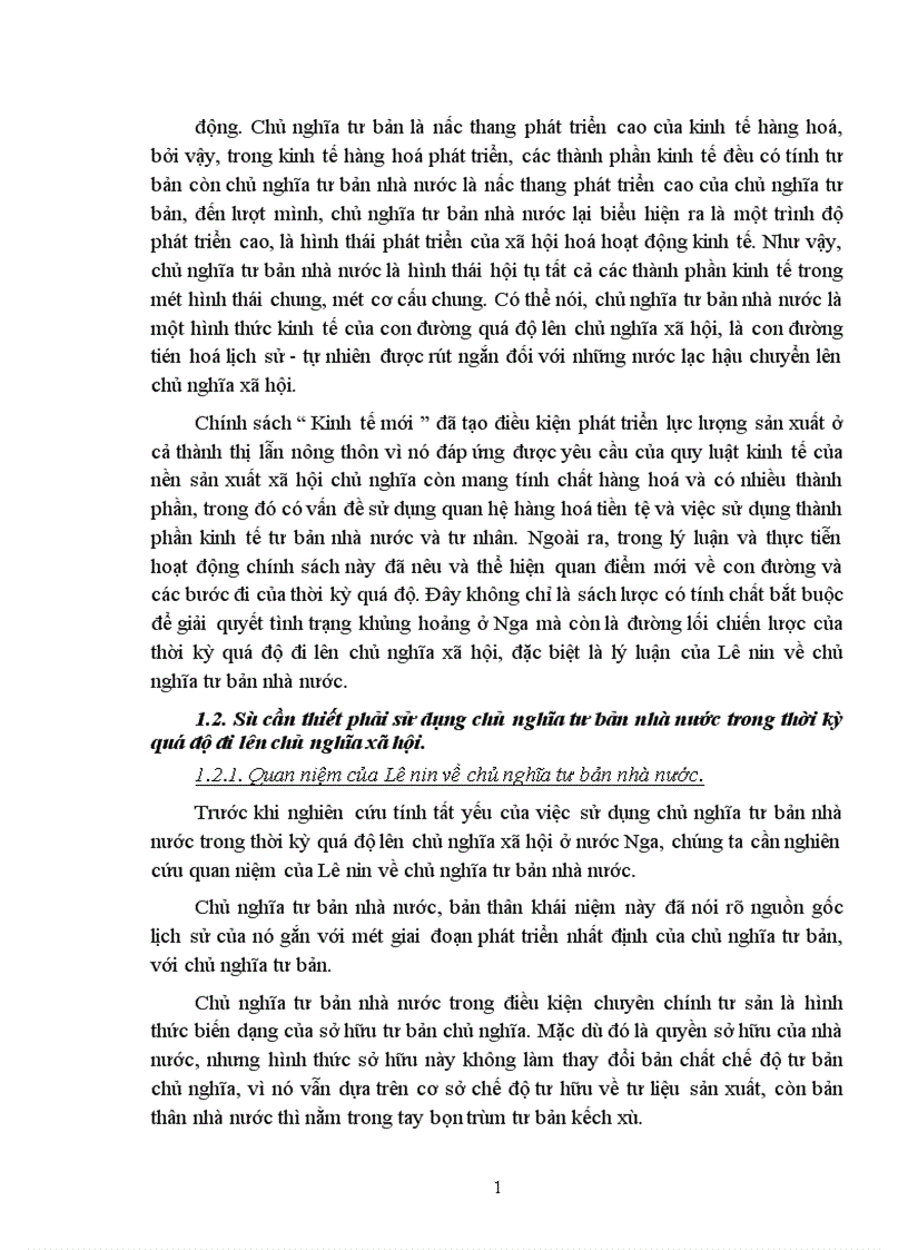 image for page Sự vận dụng lý luận của Lê nin về chủ nghĩa tư bản nhà nước vào nước ta hiện nay 1