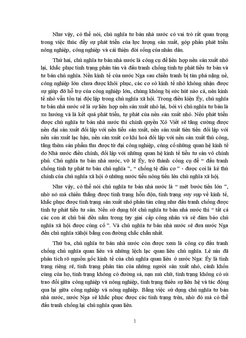 image for page Sự vận dụng lý luận của Lê nin về chủ nghĩa tư bản nhà nước vào nước ta hiện nay 1