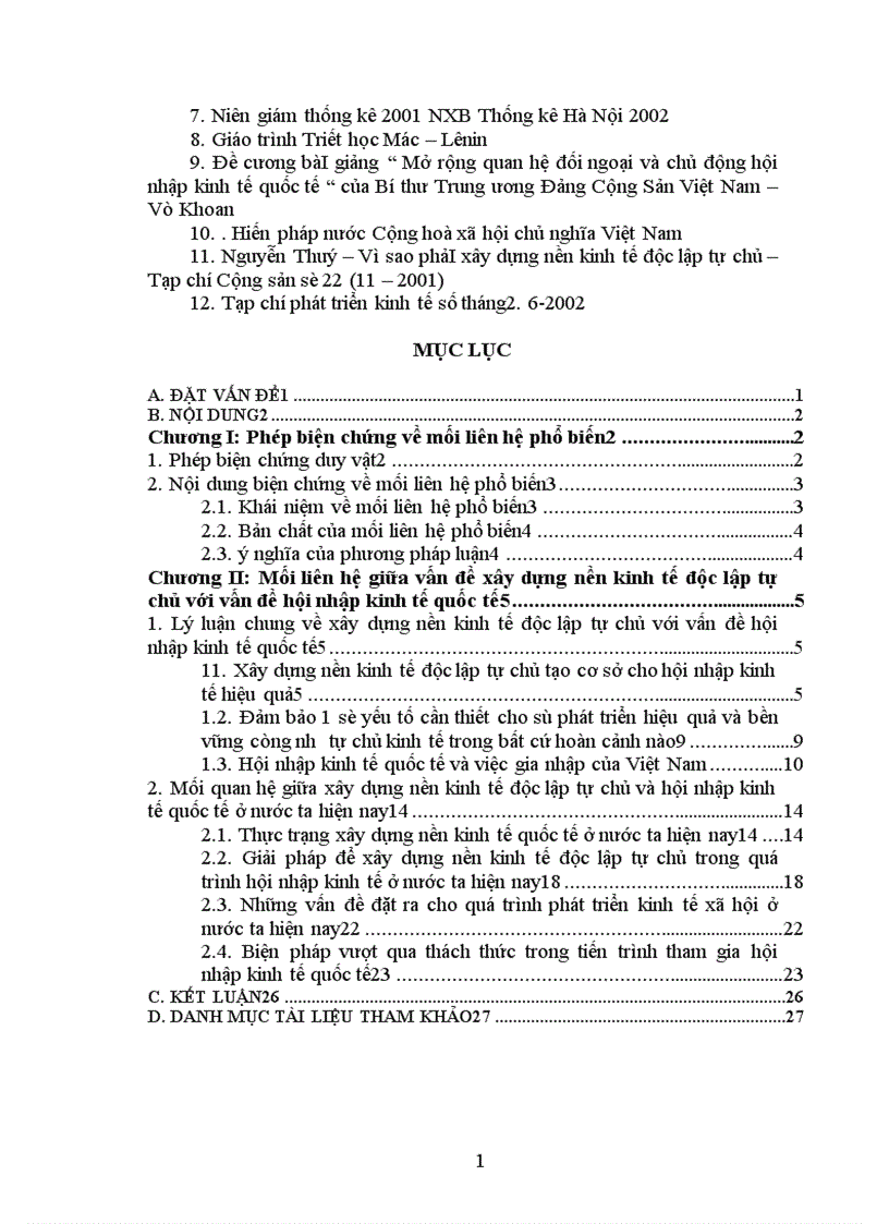 image for page Phép biện chứng về mối liên hệ phổ biến và phân tích vận dụng mối liên hệ giữa xây dựng nền kinh tế độc lập tự chủ với hội nhập kinh tế quốc tế ở nước ta hiện nay 1