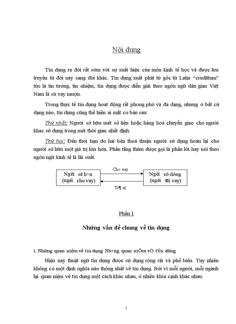 Tín dụng và các hình thức trong nền kinh tế thị trường 1