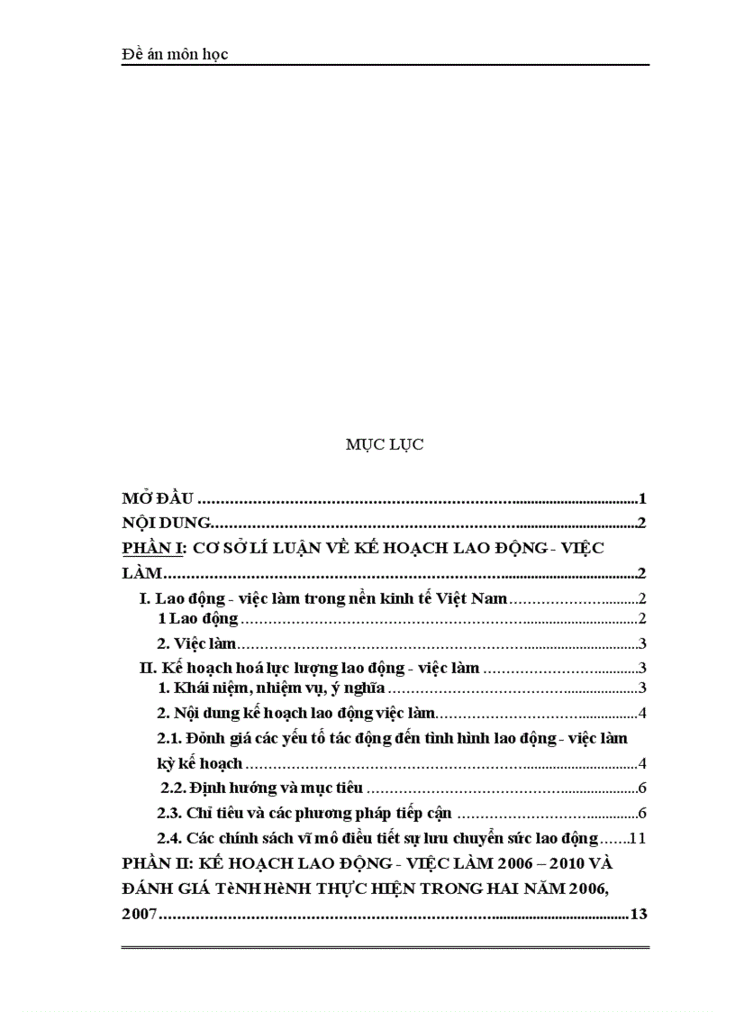 image for page Kế hoạch lao động việc làm thời kỳ 2006 2010 và các giải pháp thực hiện 1