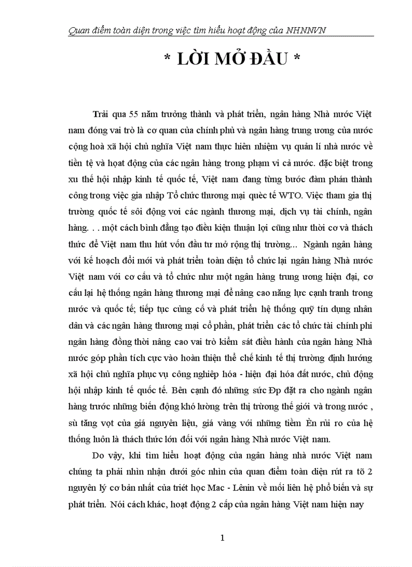 image for page Quan điểm toàn diện trong việc tìm hiểu hoạt động của NHNNVN 1