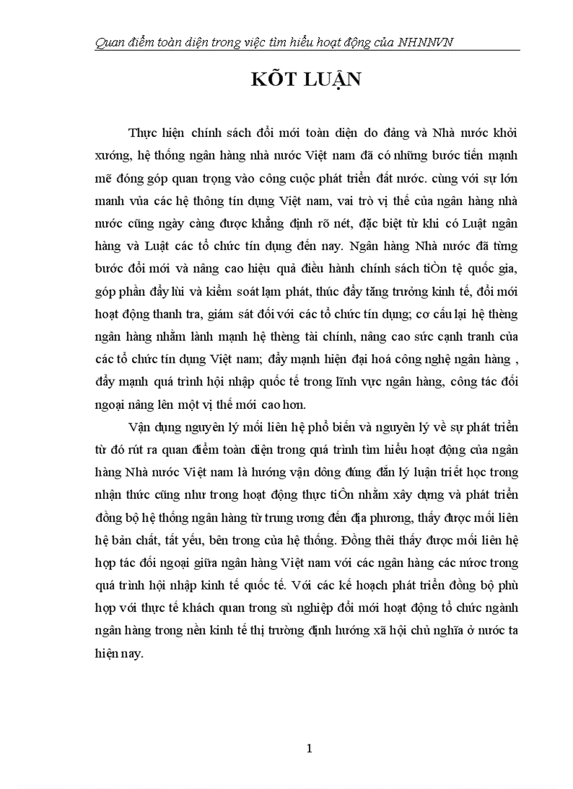 image for page Quan điểm toàn diện trong việc tìm hiểu hoạt động của NHNNVN 1