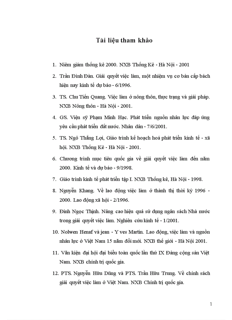 image for page Nhiệm vụ và các giải pháp giải quyết việc làm trong kế hoạch 5 năm 2001 2005 ở Việt Nam