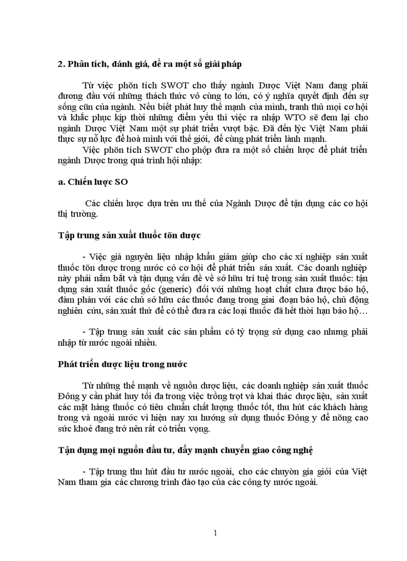 image for page Tập phân tích SWOT cho ngành Dược Việt Nam khi hội nhập AFTA và WTO