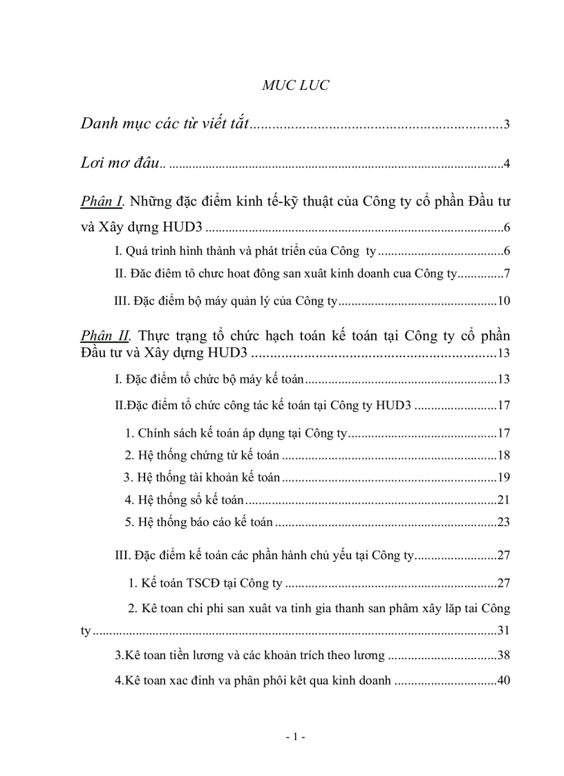 image for page Công tác hạch toán kế toán tại Công ty cổ phần Đầu tư và Xây dựng HUD3