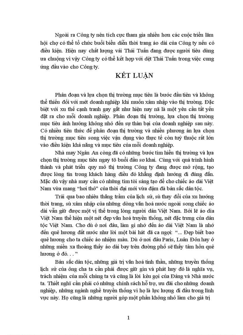 image for page Phân đoạn thị trường và lựa chọn thị trường mục tiêu cho mặt hàng áo dài của nhà may Ngân An 1