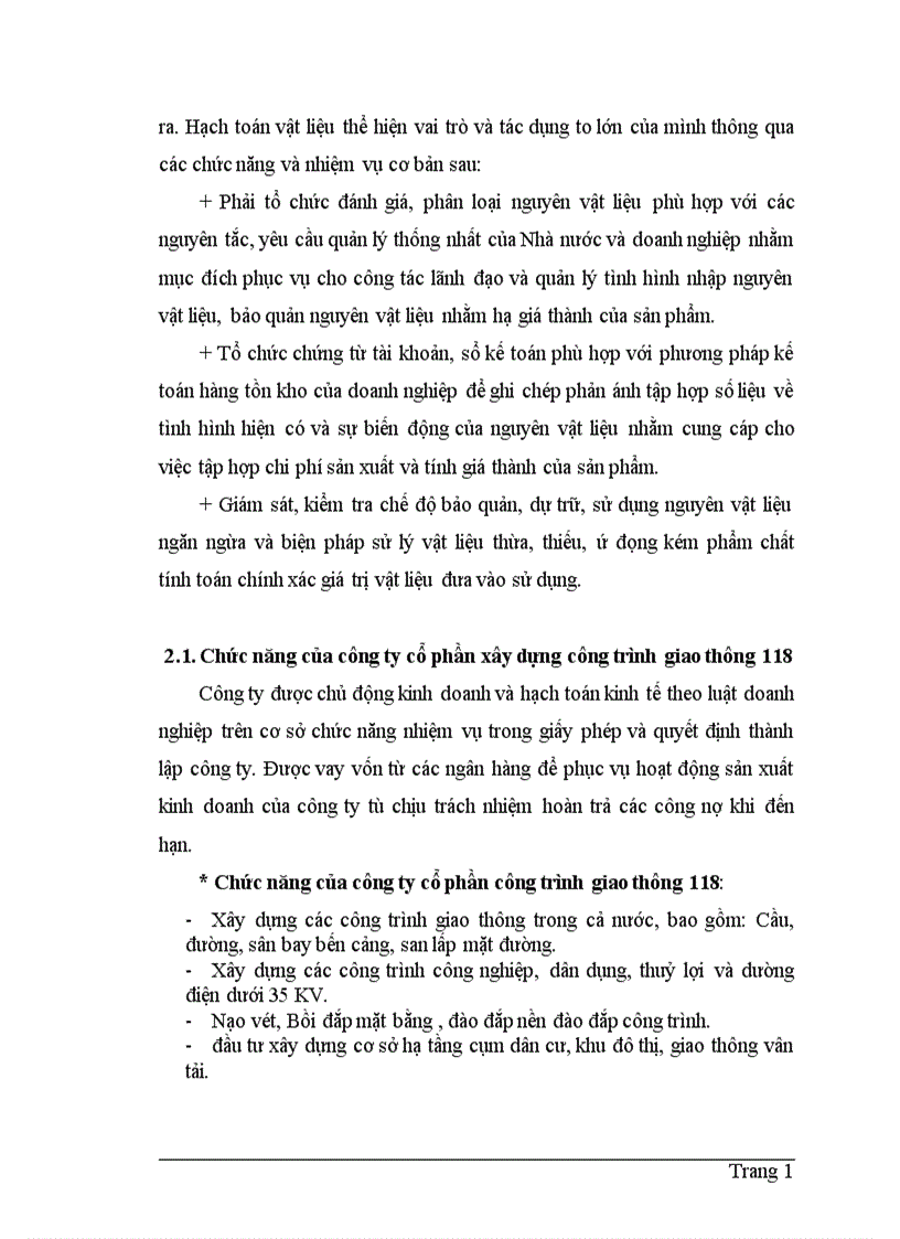 image for page công tác quản lý nguyên vật liệu ở Công ty cổ phần xây dựng công trình giao thông 118 1