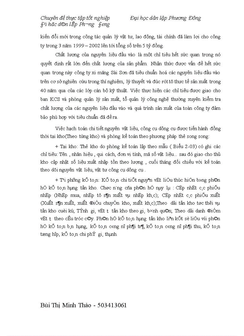 image for page Kế toán nguyên vật liệu tại Công ty cổ phần khoáng sản viglacera 1