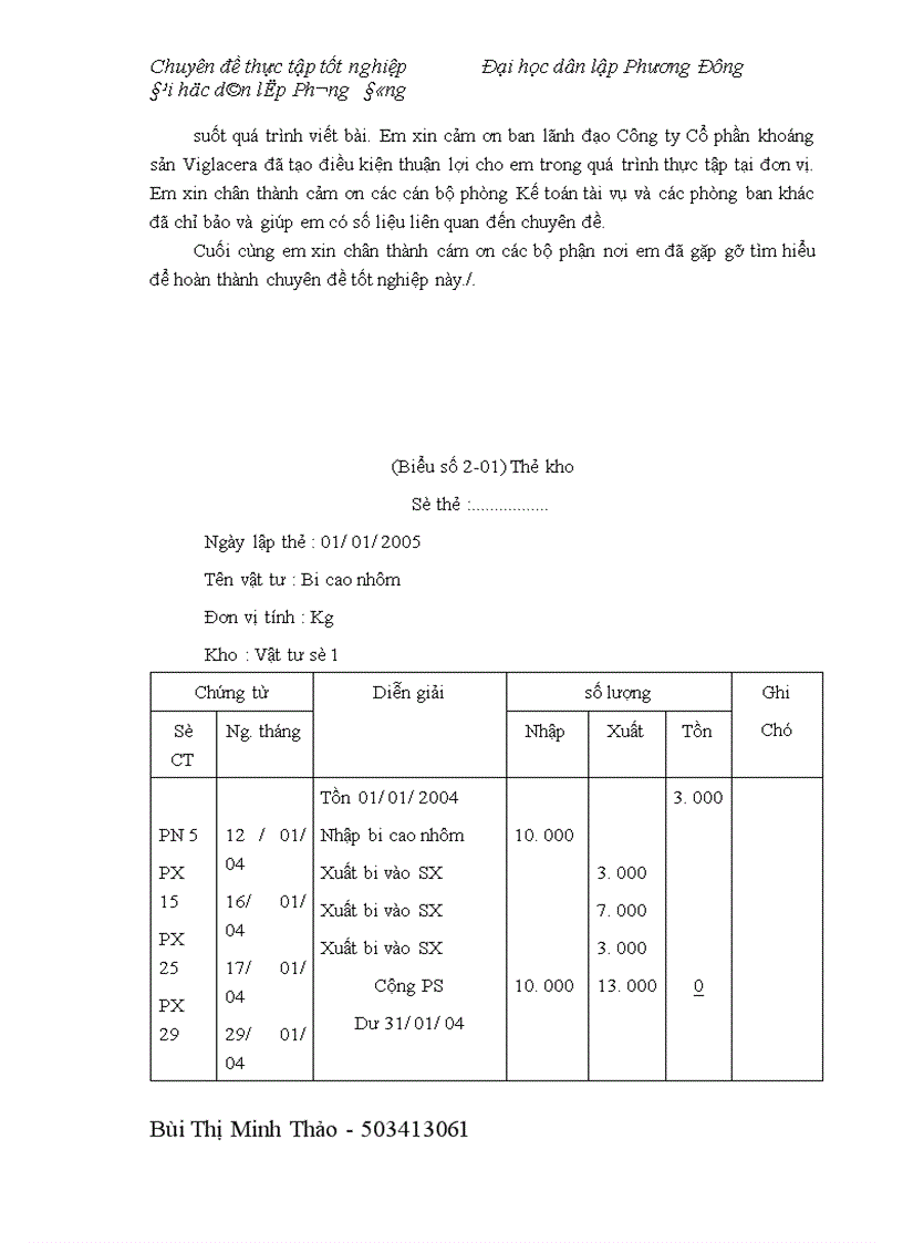 image for page Kế toán nguyên vật liệu tại Công ty cổ phần khoáng sản viglacera 1