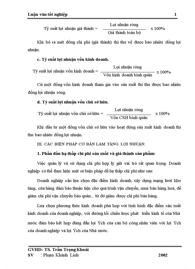 image for page Lợi nhuận và một số biện pháp chủ yếu nhằm tăng lợi nhuận ở Công ty Dược vật tư Y tế Thanh Hoá 1