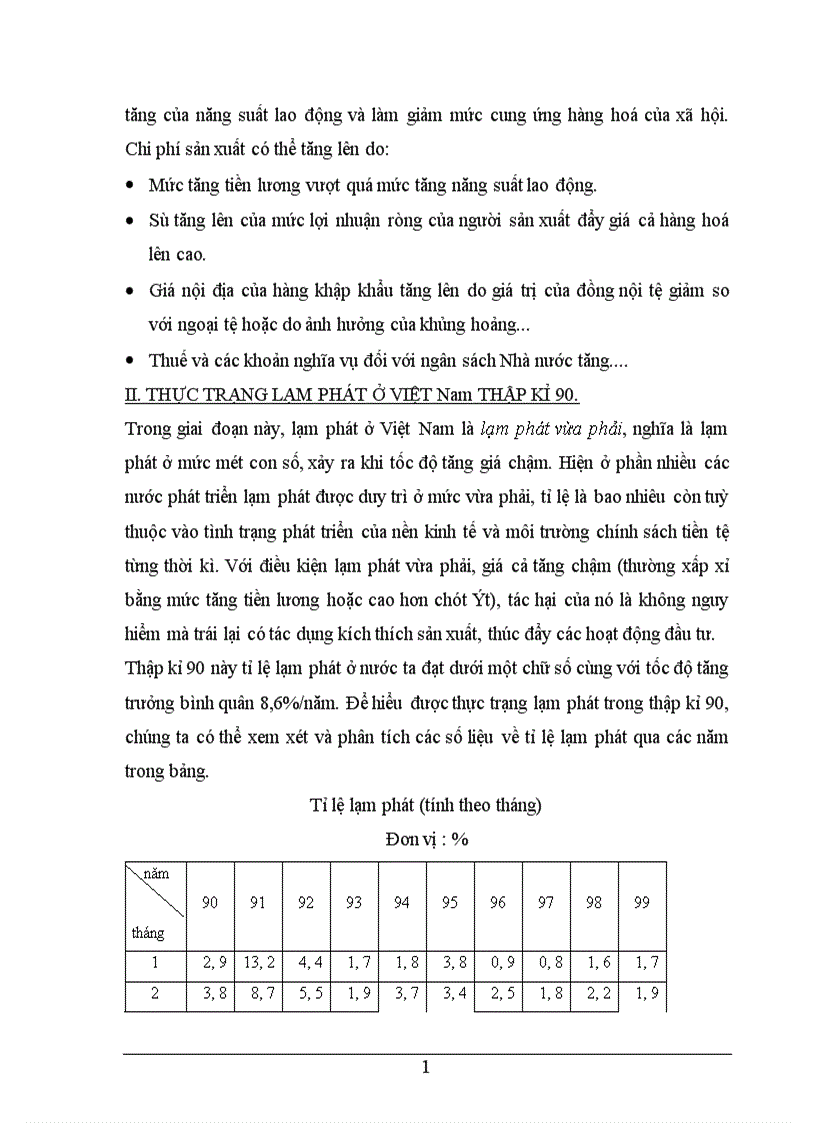 image for page Thực trạng lạm phát ở Việt Nam thập kỉ 90