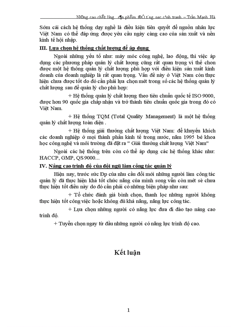 image for page Nâng cao chất lượng sản phẩm để tăng sức cạnh tranh 1