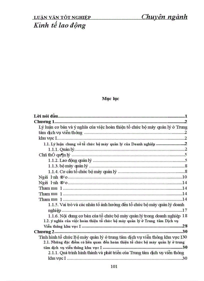 image for page Hoàn thiện tổ chức bộ máy quản lý ở Trung tâm dịch vụ viễn thông khu vực I 1