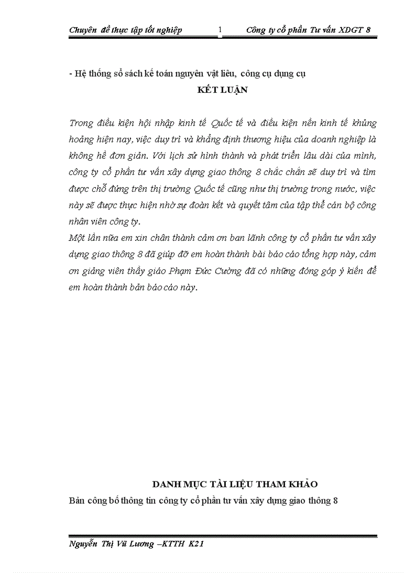 image for page Một số đánh giá về tình hình tổ chức hạch toán kế toán tại Công ty cổ phần Tư vấn xây dựng giao thông 1