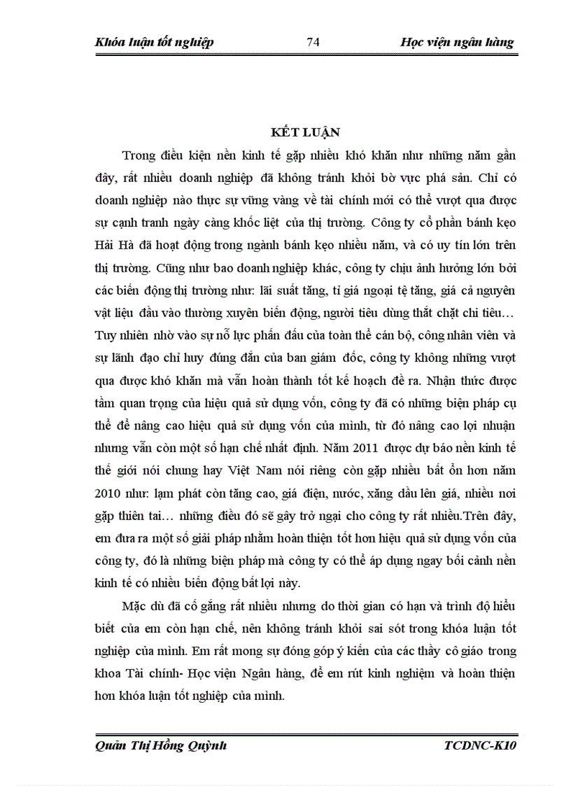 image for page Giải pháp nâng cao hiệu quả sử dụng vốn tại Công ty cổ phần bánh kẹo Hải Hà 1