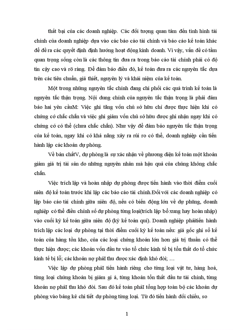 Một số kiến nghị nhằm hoàn thiện chế độ tài chính và kế toán trích lập dự phòng trong các doanh nghiệp Việt Nam 1