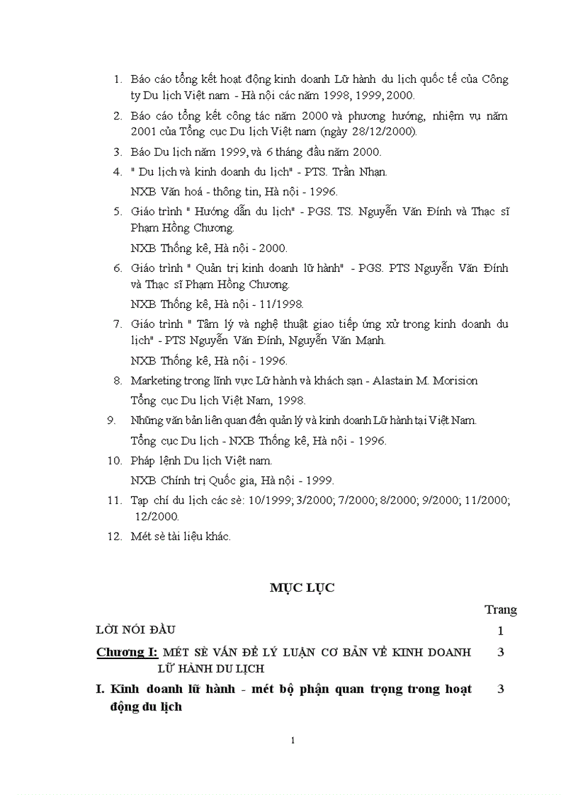 image for page Một số vấn đề về lữ hành du lịch và tình hình kinh doanh lữ hành quốc tế ở Công ty Du lịch Việt nam Hà nội 1