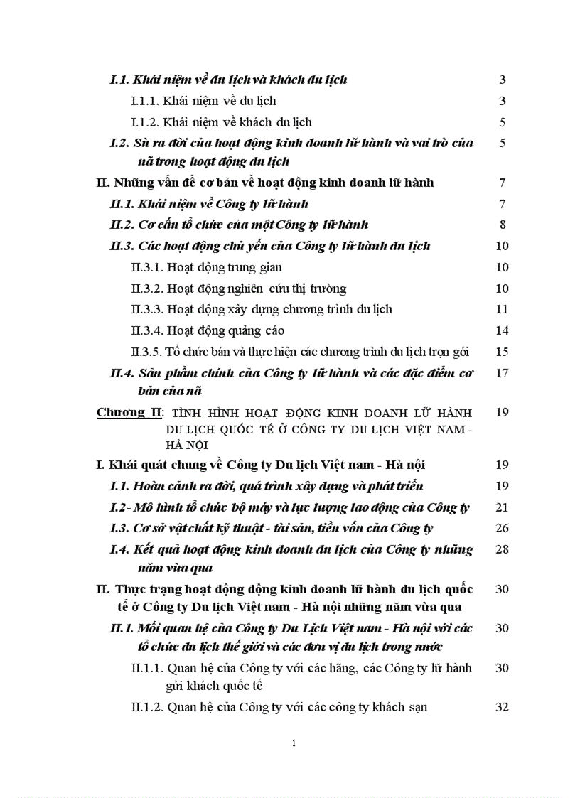 image for page Một số vấn đề về lữ hành du lịch và tình hình kinh doanh lữ hành quốc tế ở Công ty Du lịch Việt nam Hà nội 1