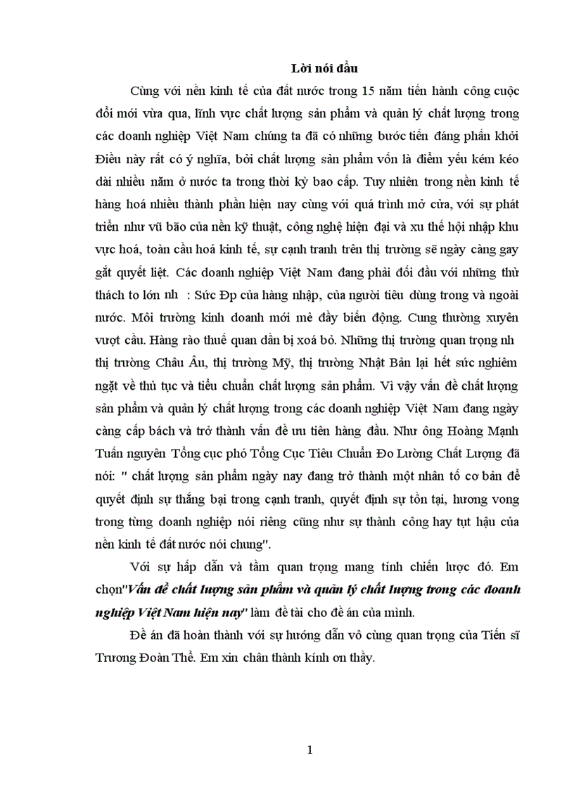 image for page Vấn đề chất lượng sản phẩm và quản lý chất lượng trong các doanh nghiệp Việt Nam hiện nay 1
